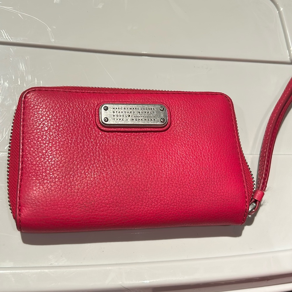 MARC By Marc Jacobs Wingman Wallet/Wristlet in Bright Rosa. Preloved